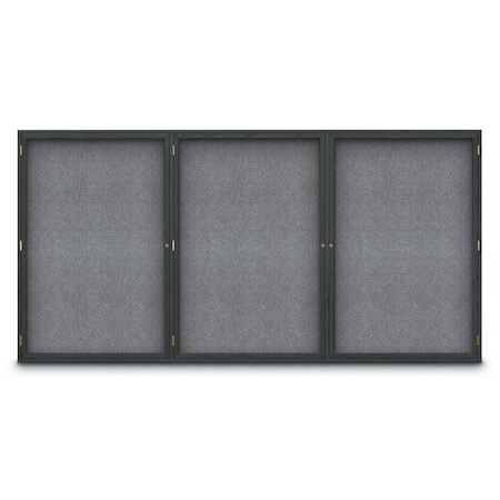United Visual Products Sliding Door Indoor Enclosed Corkboard, 7 UV9028ACSH-GOLD-PEARL